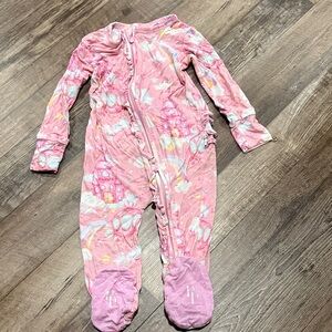 Posh Peanut Pink One Piece with Rainbow and Cloud Design